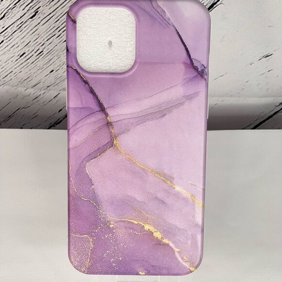 Marble Look iPhone Case-12 Pro Max-Purple - Picture 2 of 3